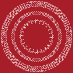 A muggu is a geometrical line drawing composed of lines, curves and loops, drawn around a grid pattern of dots.