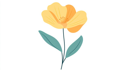 Obraz premium A flat vector illustration of an isolated single flower on a white background