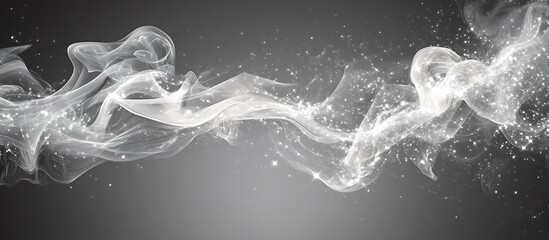 White smoke swirls on grey