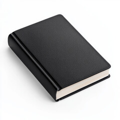 Black leather book serving as an employee handbook captured in realistic photography with copy space ideal for corporate use featuring professional design and essential workplace information