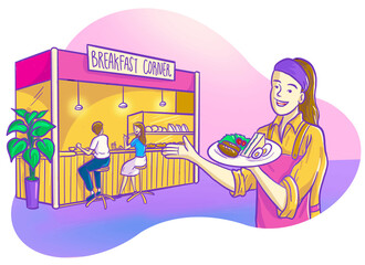 Breakfast Food Stand