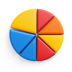 Fototapeta premium Informative pie chart displaying data visualization on a clean background, ideal for business reports and presentations, capturing key insights and statistical analysis in a professional manner