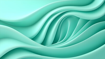 Fototapeta premium Abstract Mint Green Wavy Background