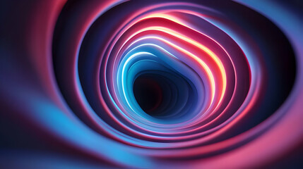 Abstract Swirling Neon Tunnel Background