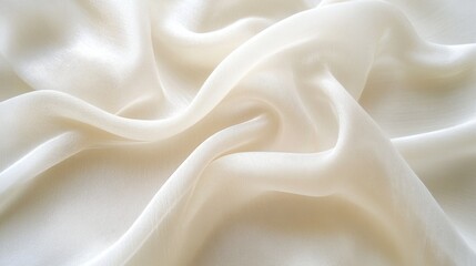 Fototapeta premium Elegant white silk fabric texture with soft waves and gentle light reflections