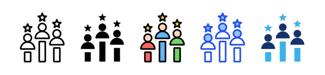 Market Leadership Icon Set With Multiple Style Collection