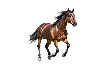 Obraz premium Australian Stock Horse Mustang Isolated on White and Transparent Background PNG Image.