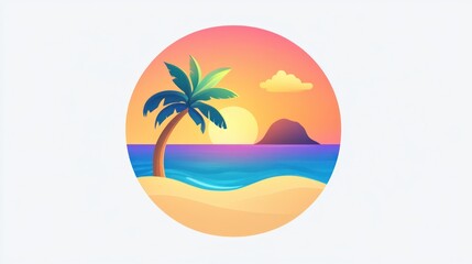 Tropical Sunset Beach Scene