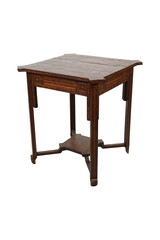 wooden table isolated on white  Vintage Extendable Brown Table