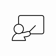 Teacher at blackboard icon vector sign
