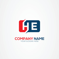 HE or EH Creative Modern Letters Logo Design Element