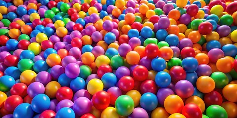 Obraz premium Vibrant colors and various sized balls create a dynamic visual effect in this colorful background , playful toys, children's play area