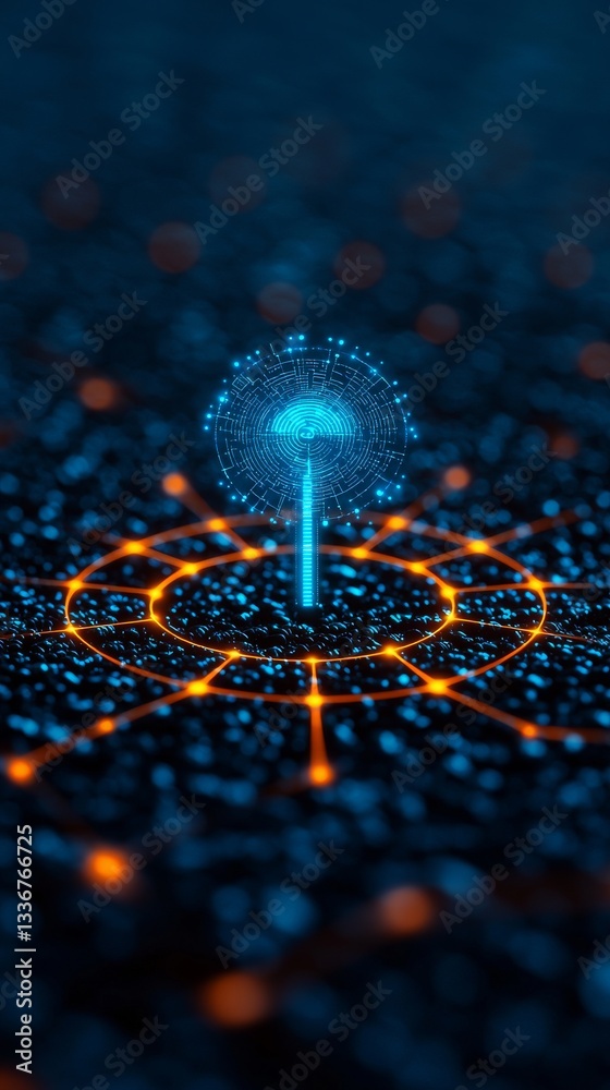 Poster abstract digital network tree futuristic visualization virtual environment graphic design high-tech 