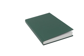 Green Hardcover Book Isolated on White Background for Education Use