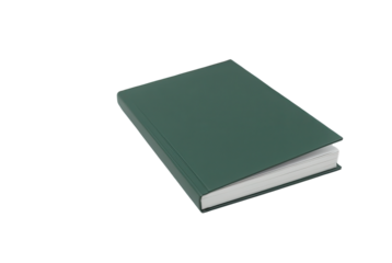 Green Hardcover Book Isolated on White Background for Education Use