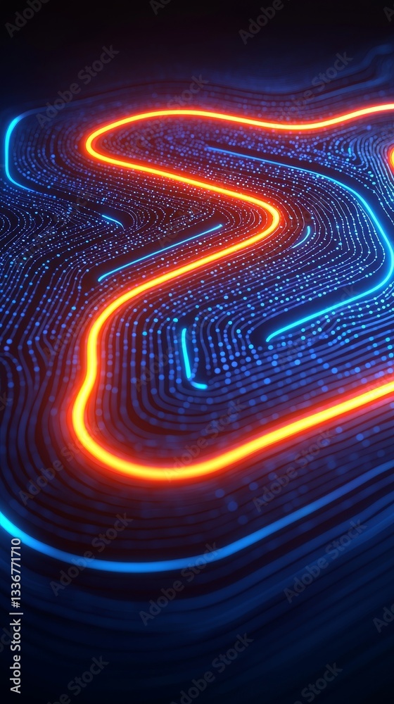Poster dynamic abstract digital network flow modern technology environment high-resolution visual digital a