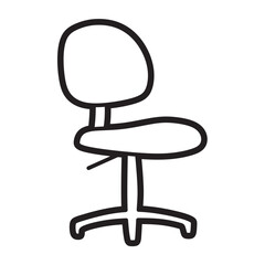 office chair without backrest, simple line art
