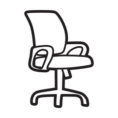 office chair, black and white vector