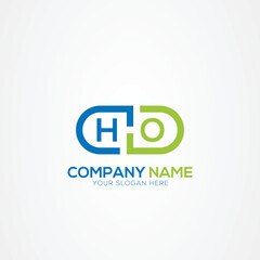 Minimal Monogram Letter HO Medicine Logo Elements
