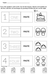 Hand writing practice for kids, number 