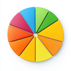 Obraz premium A detailed pie chart representing marketing analytics data clearly with distinct sections and labels in a realistic photography setting that provides copy space for additional information