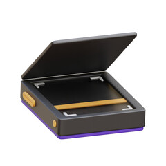 High tech portable scanner device digital document scanning 3D illustration modern technology office equipment gadget
