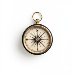 Detailed and realistic photography of a mathematical compass on a neutral background with ample copy space for educational or artistic purposes in geometry and design contexts