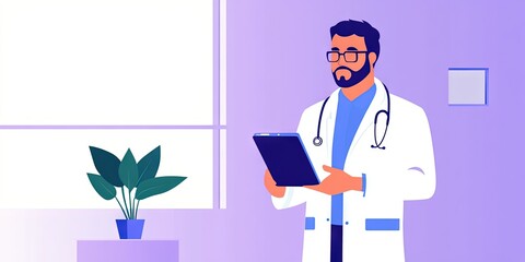 doctor using tablet in hospital 