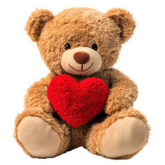 Obraz premium Adorable Teddy Bear with a Heart with Transparent Background
