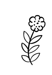 Hand drawn cute flower.Doodle flower vector. 
