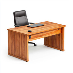 A simple yet functional desk with a chair set in an office context offering a realistic representation ideal for various uses with generous copy space for any textual content you wish to add