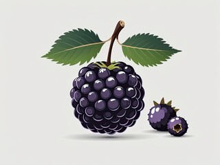 Fresh Blackberries on a Light Background