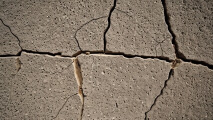 Obraz premium Cracked concrete surface showing wear; ideal for construction and repair themes.