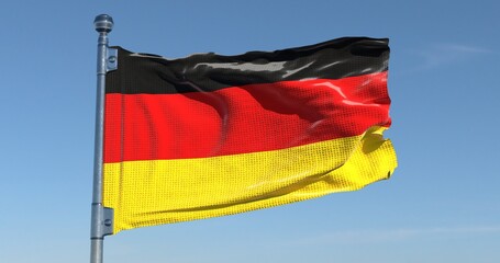 Germany Flag Waving in Pure Sky Realistic High Resolution 4K Background