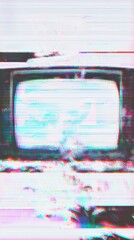 Obraz premium Glitching Television Screen: A Distorted Digital Art Piece