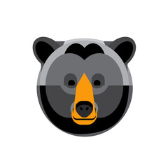 Black bear face fun character 