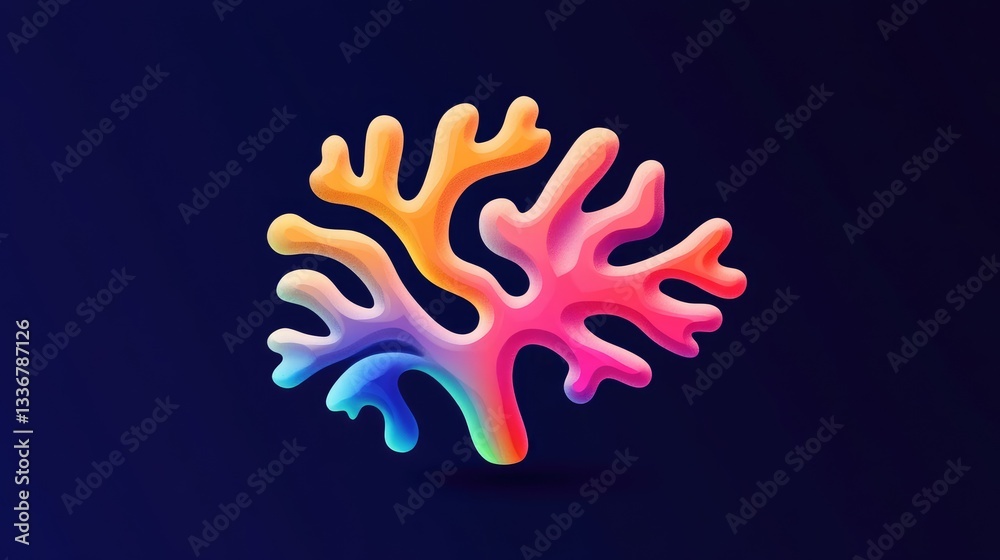 Poster abstract ai-driven computer logo with neural network-inspired details.