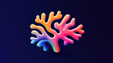 Abstract AI-driven computer logo with neural network-inspired details.