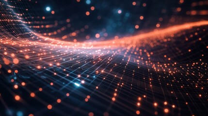 Abstract Digital Network: Glowing Nodes and Connections