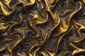 Obraz premium Abstract Gold and Black Swirl Pattern