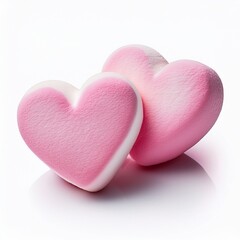 Fototapeta premium pink heart shaped candies isolated