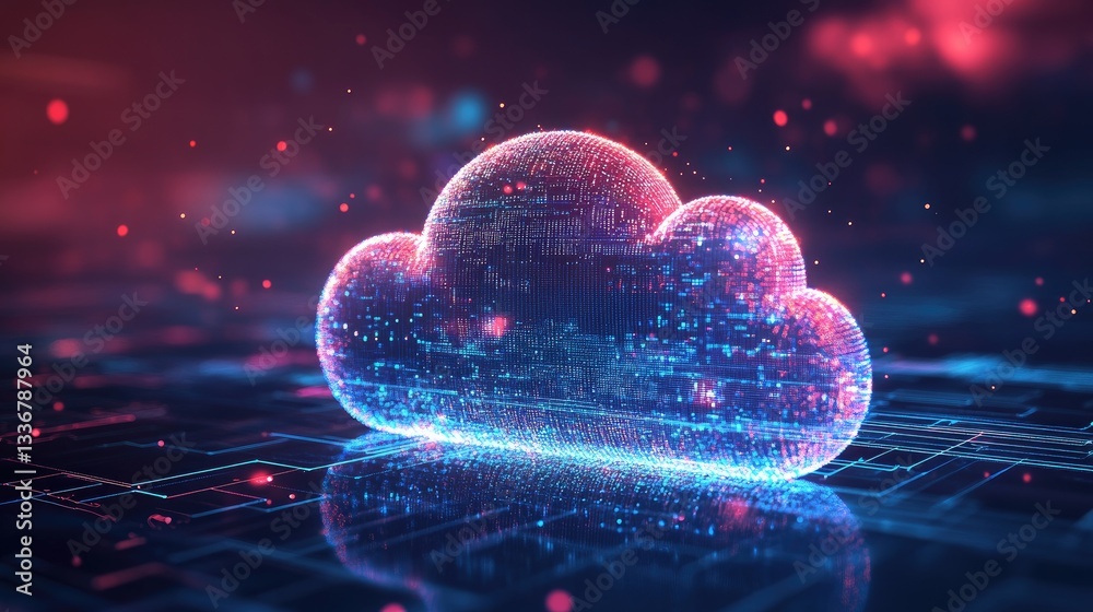 Poster abstract cloud computing analytics with big data processing and holographic data streams.