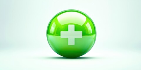 Obraz premium A green ball with a white cross on it