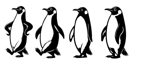 Obraz premium Silhouette of Antarctica penguin