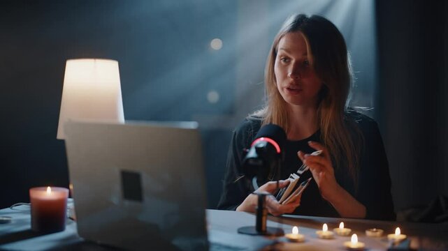 The Fortune Teller Speaks Into the Microphone