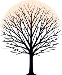 Naklejka premium Autumn Tree with Colorful Falling Leaves