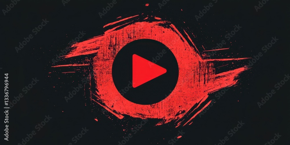 Poster A red circle with a black arrow pointing to the right