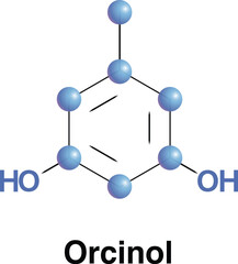Obraz premium Orcinol is an organic compound with the formula. It has been detected in the toxic glue of the ant species Camponotus saundersi