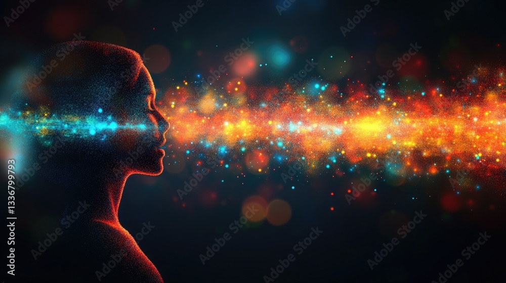 Poster ai-driven chatbot communication system with natural language processing visuals.