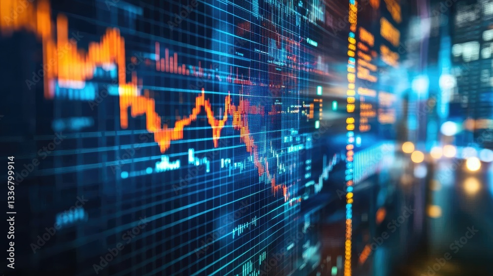 Poster ai-driven financial analytics dashboard with stock market data and predictive insights.